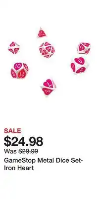 Game Stop GameStop Metal Dice Set- Iron Heart offer