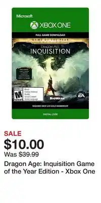 Game Stop Dragon Age: Inquisition Game of the Year Edition - Xbox One offer