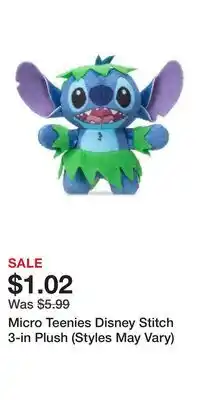 Game Stop Micro Teenies Disney Stitch 3-in Plush (Styles May Vary) offer