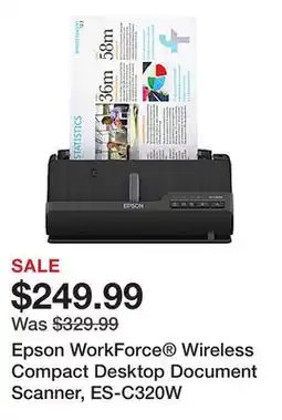 Office Depot Epson WorkForce Wireless Compact Desktop Document Scanner, ES-C320W offer