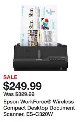 Office Depot Epson WorkForce Wireless Compact Desktop Document Scanner, ES-C320W offer