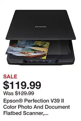 Office Depot Epson Perfection V39 II Color Photo And Document Flatbed Scanner, Black, B11B268201 offer