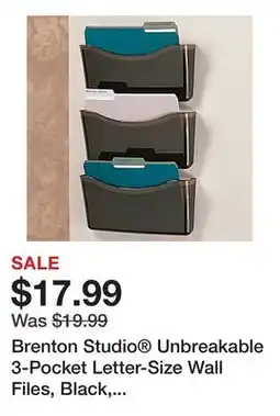 Office Depot Brenton Studio Unbreakable 3-Pocket Letter-Size Wall Files, Black, Pack Of 3 offer