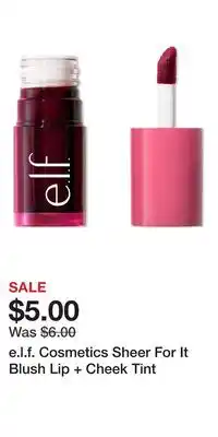 Ulta Beauty e.l.f. Cosmetics Sheer For It Blush Lip + Cheek Tint offer