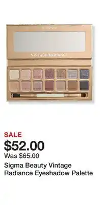 Ulta Beauty Sigma Beauty Vintage Radiance Eyeshadow Palette offer