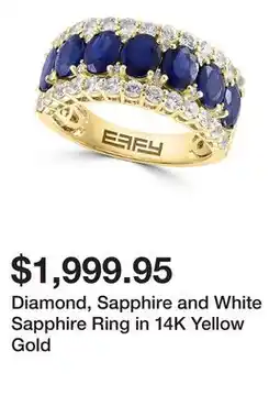 Belk Diamond, Sapphire and White Sapphire Ring in 14K Yellow Gold offer