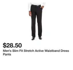 Belk Men's Slim Fit Stretch Active Waistband Dress Pants offer