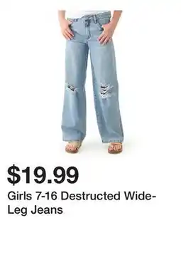 Belk Girls 7-16 Destructed Wide-Leg Jeans offer