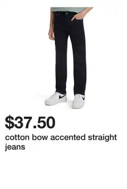 Belk cotton bow accented straight jeans offer