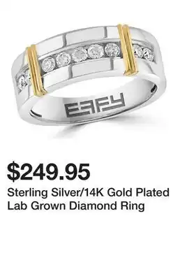 Belk Sterling Silver/14K Gold Plated Lab Grown Diamond Ring offer