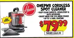 Ollie's ONEPWR CORDLESS SPOT CLEANER offer