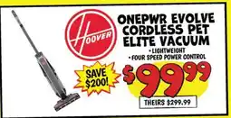 Ollie's ONEPWR EVOLVE CORDLESS PET ELITE VACUUM offer