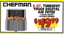 Ollie's CHEFMAN 6 QT. TURBOFRY TOUCH DIGITAL AIR FRYER offer