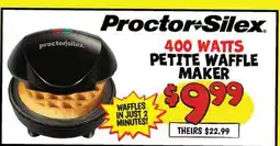 Ollie's Proctor Silex 400 WATTS PETITE WAFFLE MAKER offer