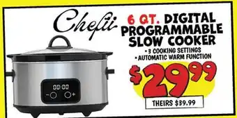 Ollie's CHEFII 6 QT. DIGITAL PROGRAMMABLE SLOW COOKER offer