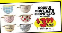 Ollie's NOODLE BOWL WITH CHOPSTICKS offer