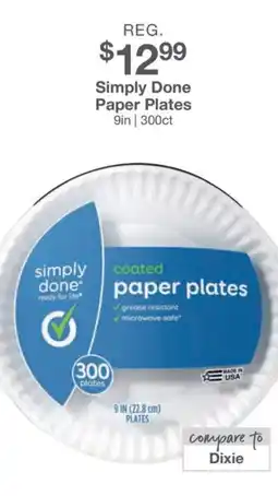Kinney Drugs Simply Done Paper Plates offer