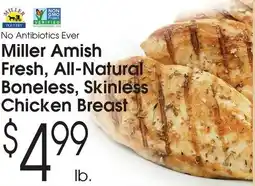 Family Fare Miller amish fresh, all-natural boneless, skinless chicken breast offer