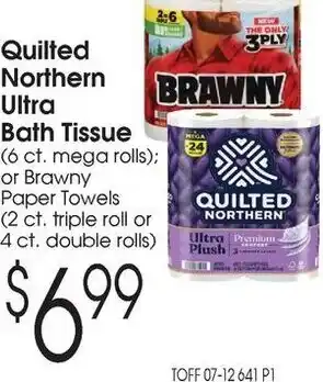 Family Fare Quilted northern ultra bath tissue offer