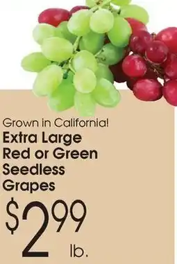 Family Fare Extra large red or green seedless grapes offer