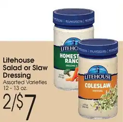 Family Fare Litehouse Salad or Slaw Dressing offer