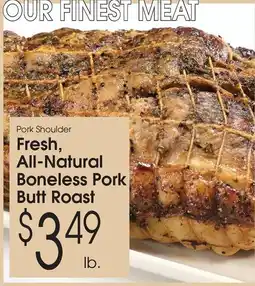 Family Fare Fresh, all-natural boneless pork butt roast offer