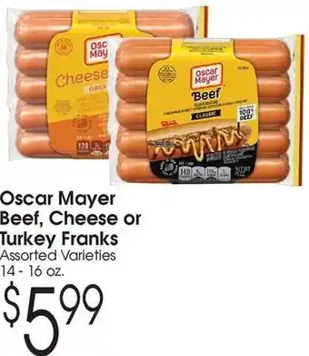 Family Fare Oscar Mayer Beef, Cheese or Turkey Franks offer
