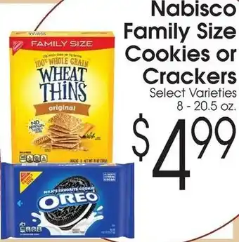 Family Fare Nabisco family size cookies or crackers offer