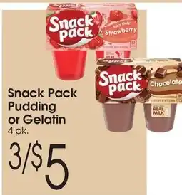 Family Fare Snack pack pudding or gelatin offer
