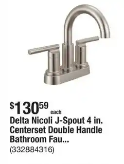 The Home Depot Delta Nicoli J-Spout 4 in. Centerset Double Handle Bathroom Faucet offer