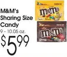 Family Fare M&m's sharing size candy offer