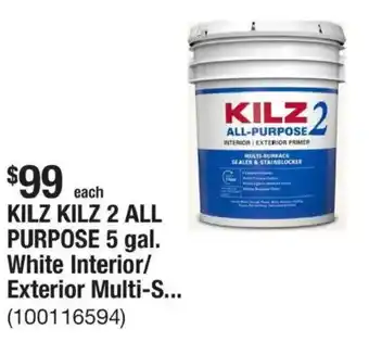 Kilz kilz 2 all purpose 5 gal. white interior/ exterior multi-s
