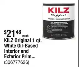 The Home Depot KILZ Original 1 qt. White Oil-Based Interior and Exterior Prim... offer