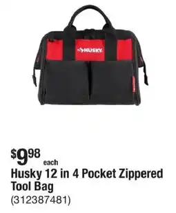The Home Depot Husky 12 in 4 Pocket Zippered Tool Bag offer