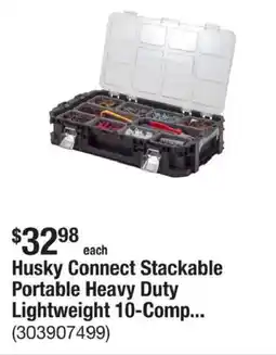 The Home Depot Husky Connect Stackable Portable Heavy Duty Lightweight 10-Comp... offer
