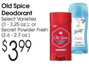 Family Fare Old Spice Deodorant offer