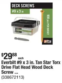The Home Depot Everbilt #9 x 3 in. Tan Star Torx Drive Flat Head Wood Deck Screw ... offer