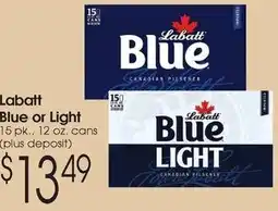 Family Fare Labatt blue or light offer
