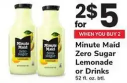 Safeway Minute maid zero sugar lemonade or drinks offer