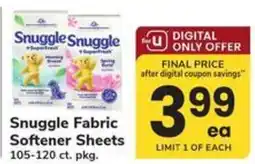 Safeway Snuggle fabric softener sheets offer