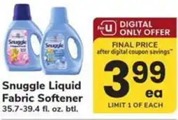 Safeway Snuggle liquid fabric softener offer