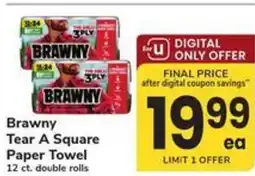 Safeway Brawny tear a square paper towel offer