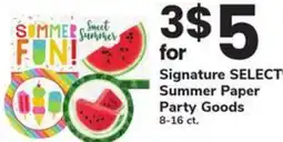 Safeway Signature select summer paper party goods offer