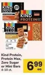Safeway Kind protein, protein max, zero sugar or mini bars offer