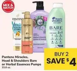Safeway Pantene Miracles, Head & Shoulders Bare or Herbal Essences Pumps offer