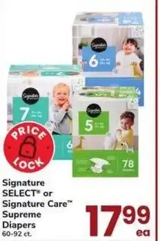 Safeway Signature signature care supreme diapers offer