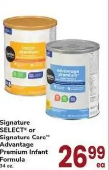 Safeway Signature select or signature carc advantage premium infant formula offer