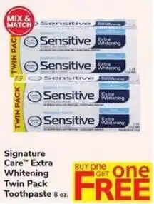 Safeway Signature care extra whitening twin pack toothpaste offer