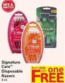 Safeway Signature care disposable razors offer