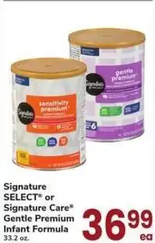 Safeway Signature select or signature car gentle premium infant formula offer